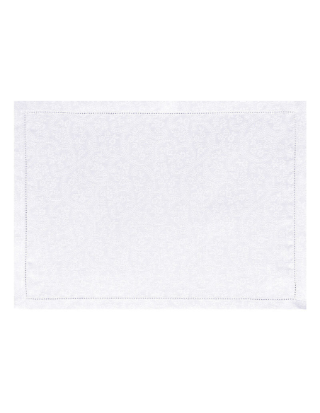 LE JACQUARD FRANCAIS SET TOVAGLIETTA AMERICANA IN LINO - PORTOFINO FIORI