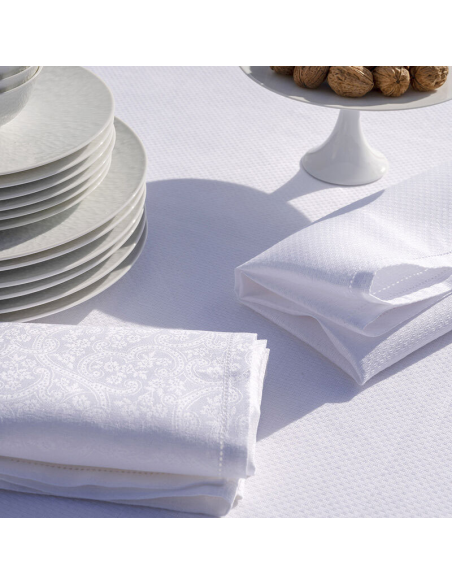 LE JACQUARD FRANCAIS SET TOVAGLIETTA AMERICANA IN LINO - PORTOFINO FIORI