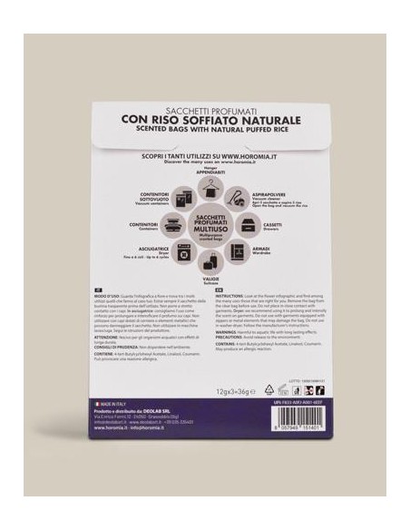 HOROMIA SET 3 SACCHETTI PROFUMATI MULTIUSO - AROMATIC LAVANDER