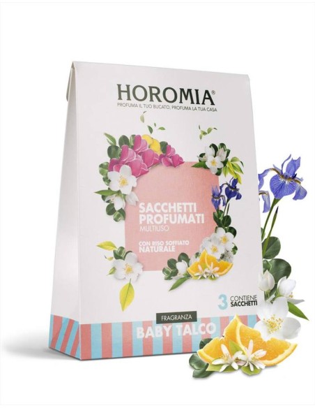 HOROMIA SET 3 SACCHETTI PROFUMATI MULTIUSO - BABY TALCO