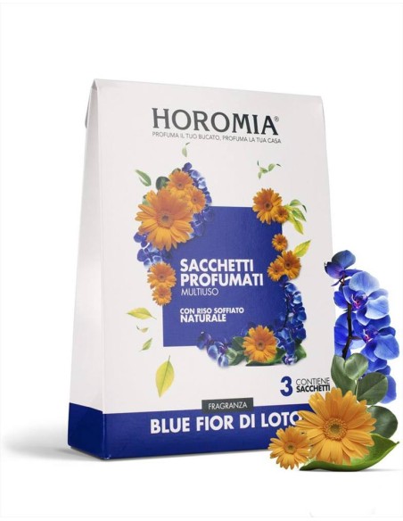 HOROMIA SET 3 SACCHETTI PROFUMATI MULTIUSO - BLUE FIOR DI LOTO