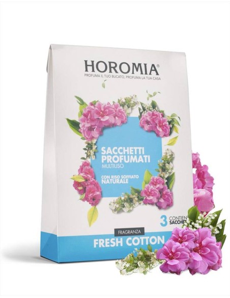 HOROMIA SET 3 SACCHETTI PROFUMATI MULTIUSO - FRESH COTTON