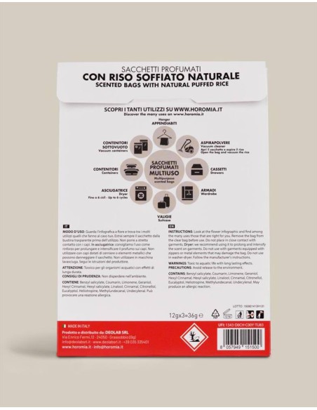 HOROMIA SET 3 SACCHETTI PROFUMATI MULTIUSO - IMPERIAL SOAP