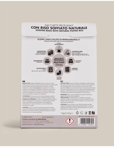 HOROMIA SET 3 SACCHETTI PROFUMATI MULTIUSO -...