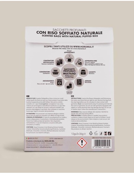 HOROMIA SET 3 SACCHETTI PROFUMATI MULTIUSO - LIBERTY