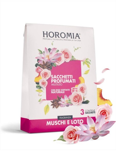 HOROMIA SET 3 SACCHETTI PROFUMATI MULTIUSO - MUSCHI E LOTO
