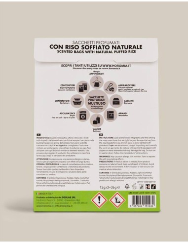 HOROMIA SET 3 SACCHETTI PROFUMATI MULTIUSO -...