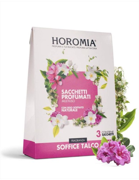 HOROMIA SET 3 SACCHETTI PROFUMATI MULTIUSO - SOFFICE TALCO