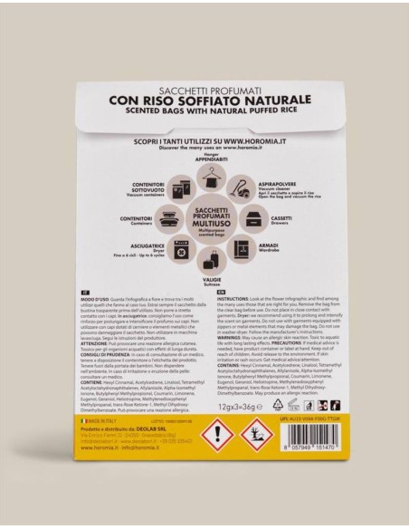 HOROMIA SET 3 SACCHETTI PROFUMATI MULTIUSO - VANIGLIA E MIRRA