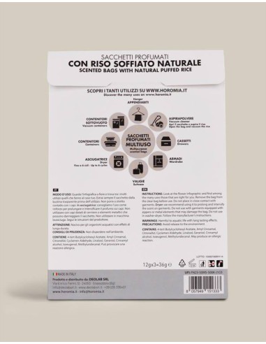 HOROMIA SET 3 SACCHETTI PROFUMATI MULTIUSO - WHITE