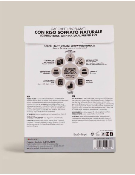 HOROMIA SET 3 SACCHETTI PROFUMATI MULTIUSO - WHITE